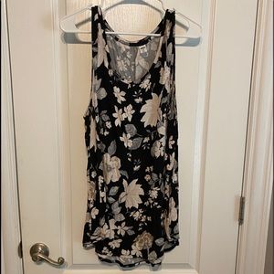 Grey floral tank